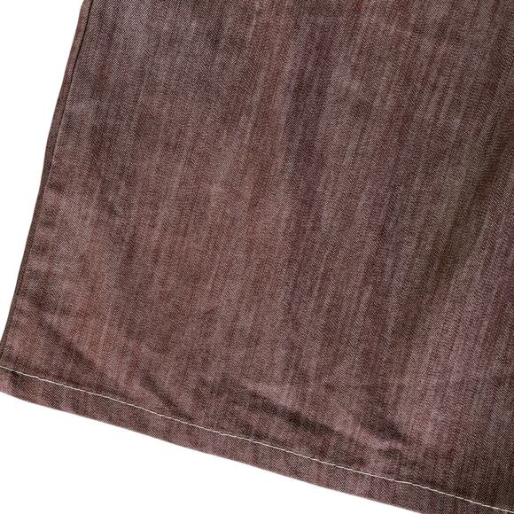 Y2K Strapless Denim Jumpsuit Smocked Wide Leg Boho Capri L Cowgirl Brown Hippie - Picture 10 of 14